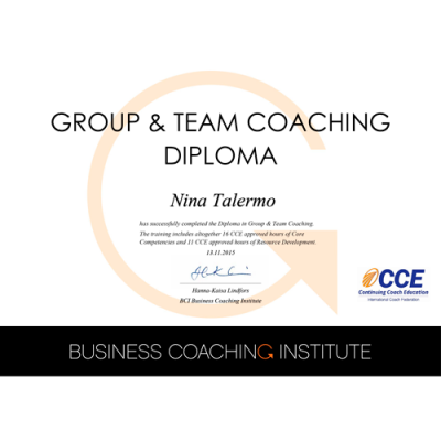 Group and Team coaching diploma 2015